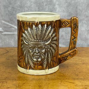 Vintage ANCO Native American Indian Chief Souvenir Mug
